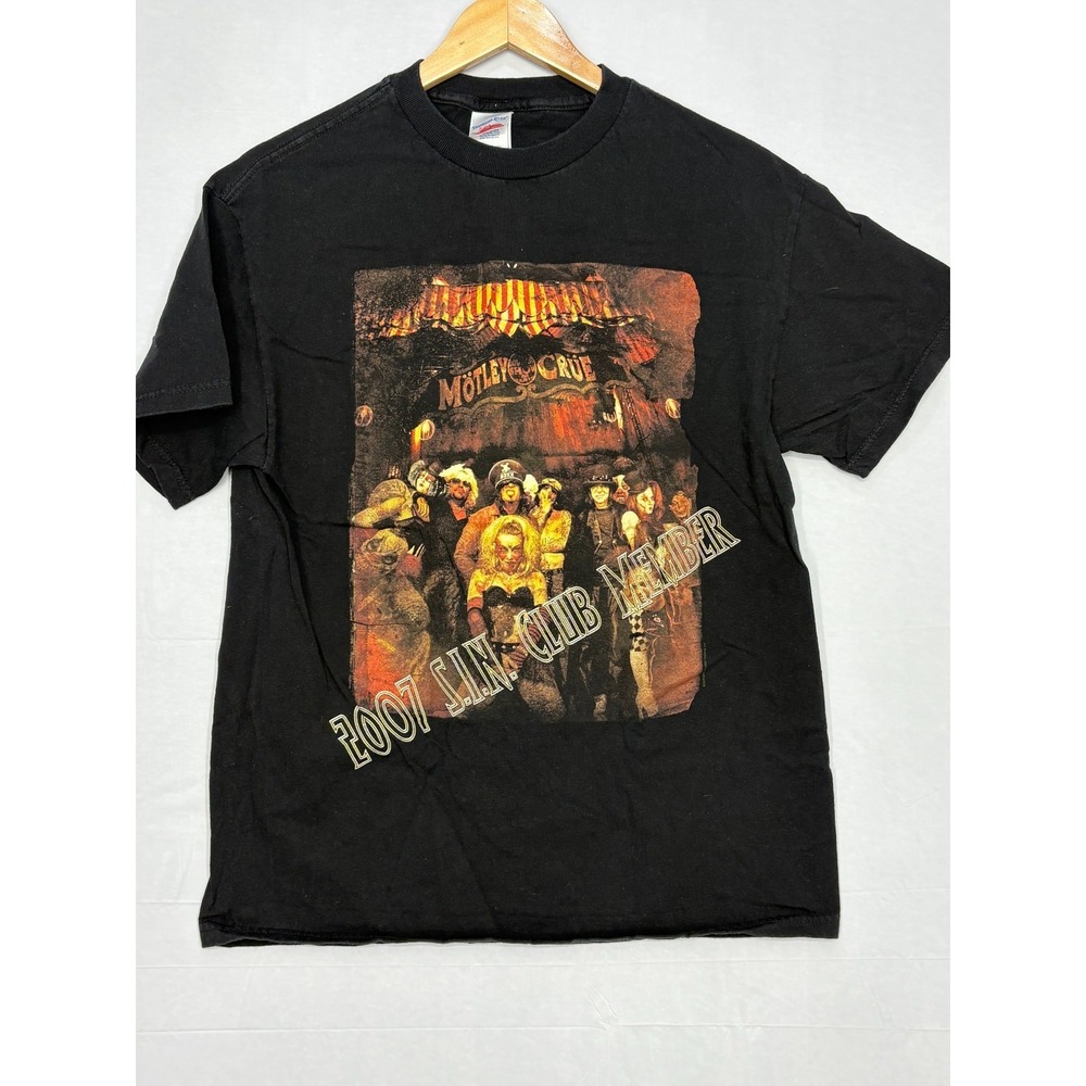 Motley‎ Crue SIN Club Member T-Shirt Mens Black Medium Vintage Tennessee River